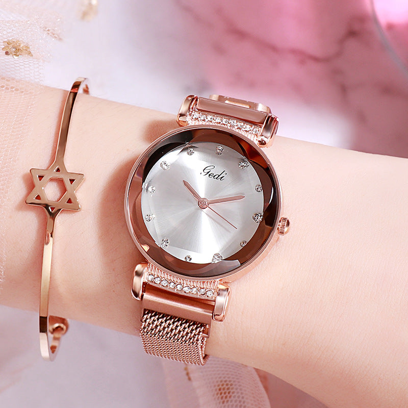 Reloj magnético para mujer, pulsera sencilla que combina con todo