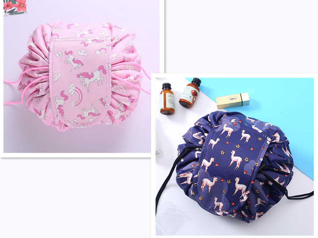 Small  Lazy Drawstring Cosmetic Bag Portable