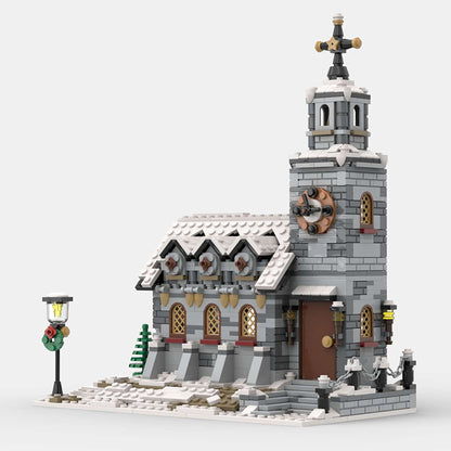 Modelo arquitectónico de la capilla de invierno de la serie de invierno de Navidad