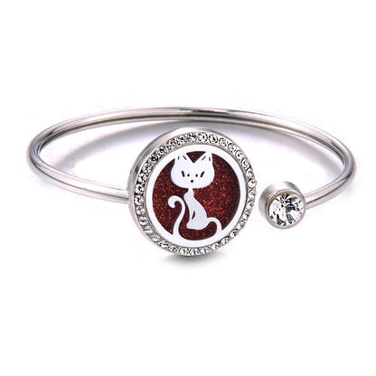 Pulsera de cadena de amor de acero inoxidable con aromaterapia