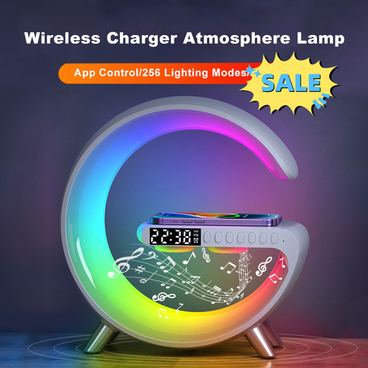 New Intelligent LED Lamp Bluetooth Speaker Wireless Charger Atmosphere Lamp App Control For Bedroom Home Decor