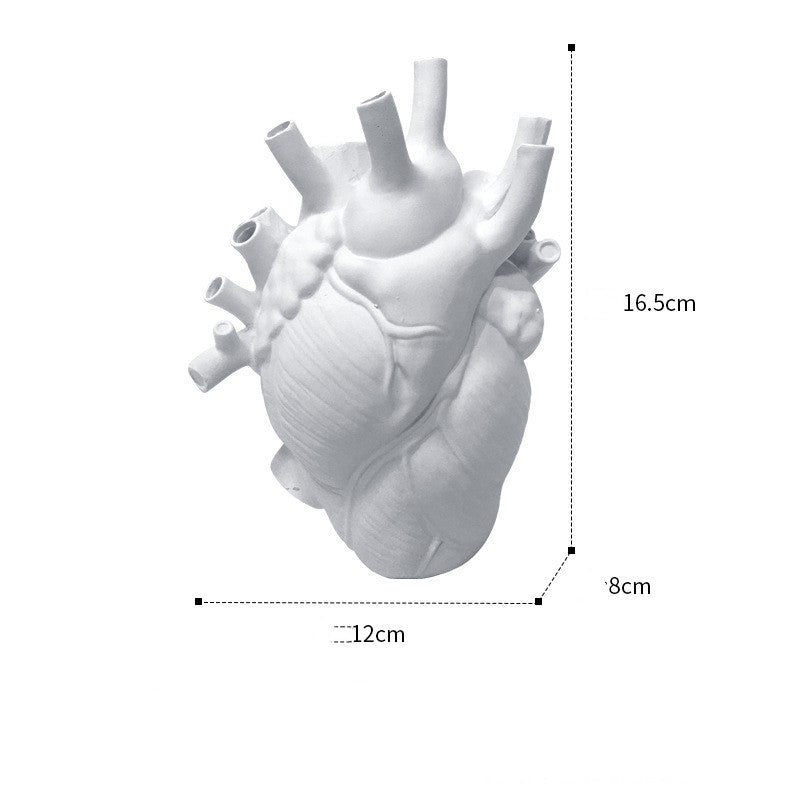 Vaso seco em forma de coração, estilo nórdico, escultura, vaso de flores para decoração de casa de mesa, ornamento