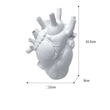 Vaso seco em forma de coração, estilo nórdico, escultura, vaso de flores para decoração de casa de mesa, ornamento