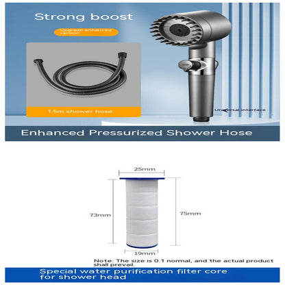 The Third Gear Adjustable Strong Supercharged Shower Head Household Bath Shower Hose Shower Head