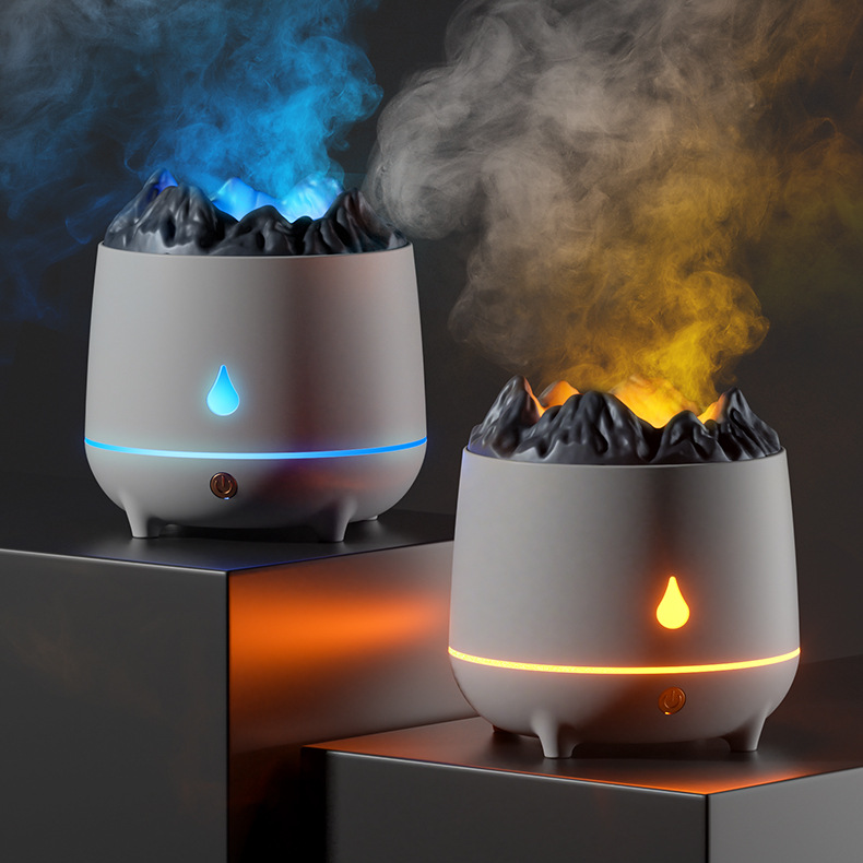 Nuevo Humidificador de volcán, máquina de aromaterapia de montaña llameante, difusor de volcán, volumen de niebla para el hogar, creatividad