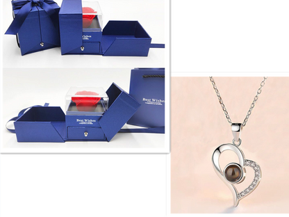 Hot Valentine's Day Gifts, Metal Rose Jewelry Gift Box, Necklace For Wedding, Girlfriend Gifts