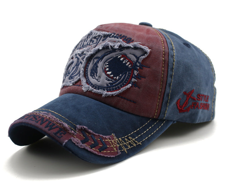 Boné de beisebol Shark Denim Hip Hop Outdoor Snapback