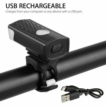 USB recargable LED bicicleta faro bicicleta cabeza luz delantera trasera lámpara ciclismo