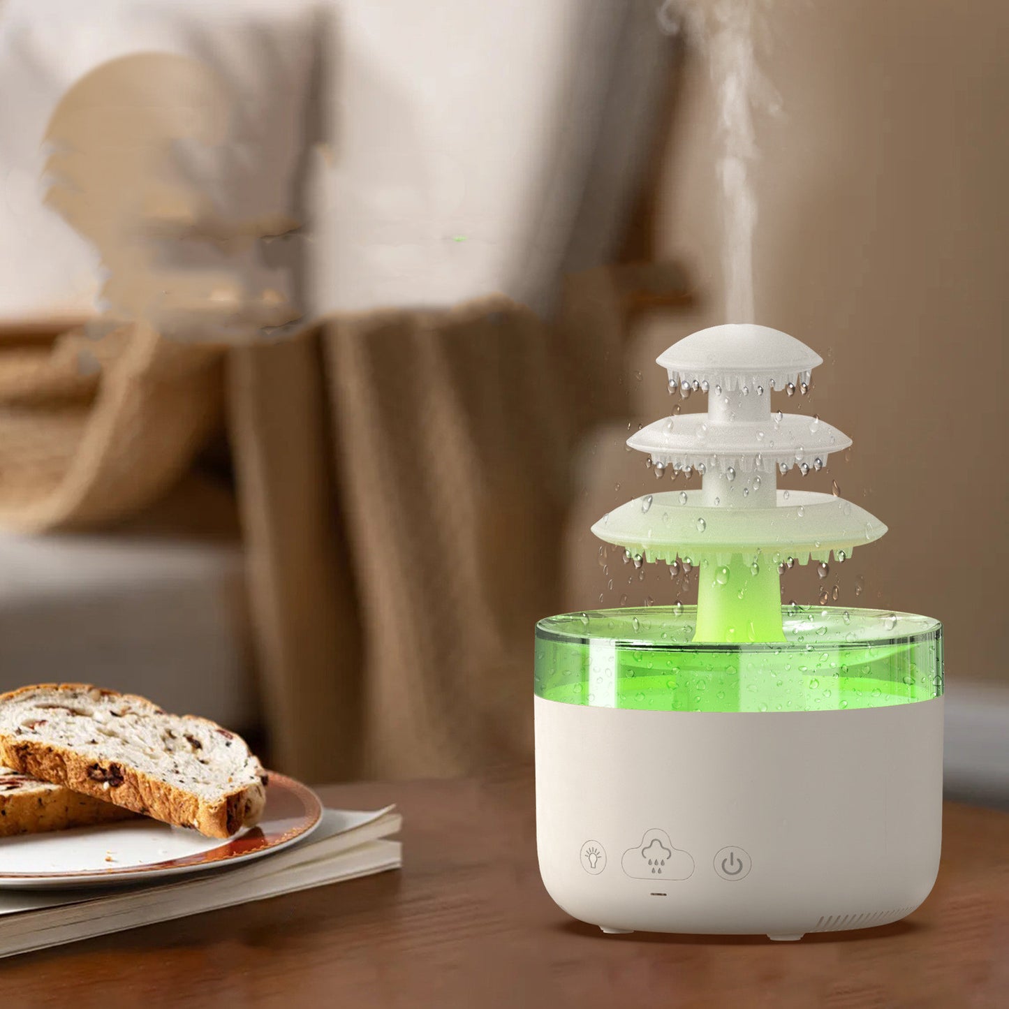 Cloud Rain Air Humidifier Essential Oil Aromatherapy Diffuser USB Mute Mist Air Humidifier With Colorful Light