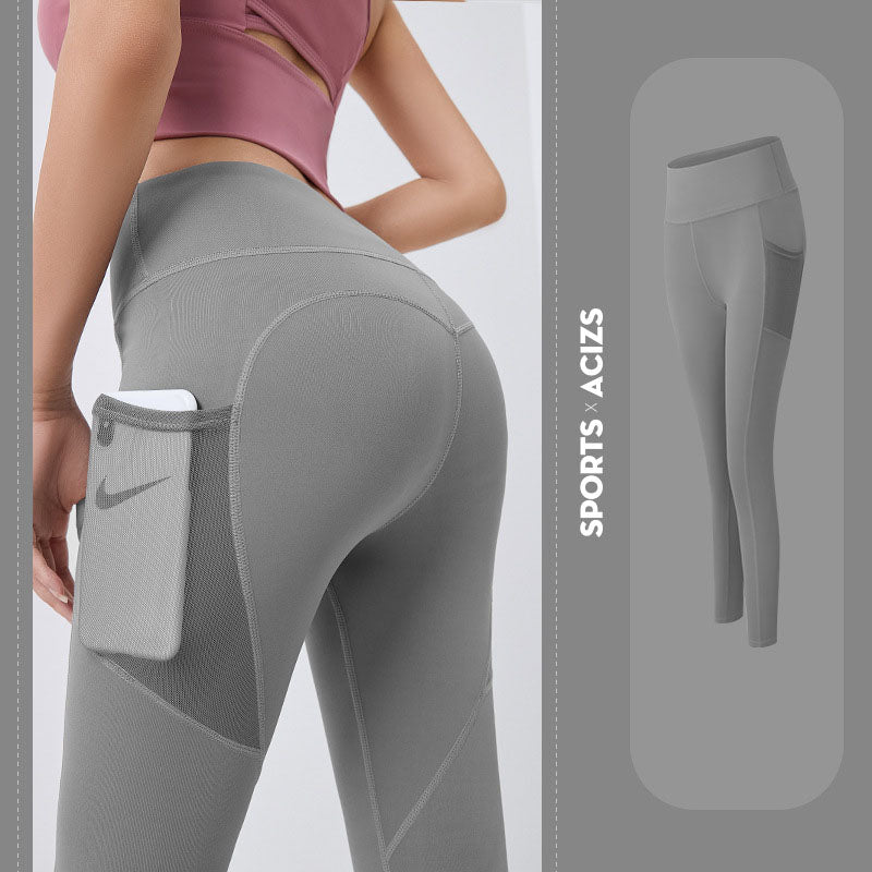 Pantalones de Yoga para mujer, mallas con bolsillo, mallas deportivas para chica, mallas para correr con Control de barriga, pantalones deportivos para mujer