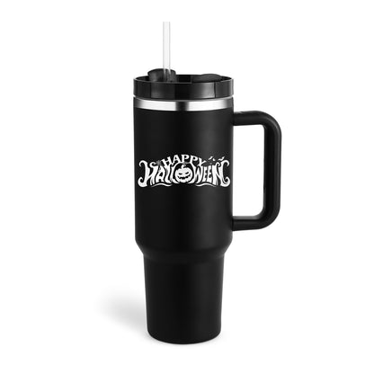 Thermal Mug 40oz Straw Coffee Insulation Cup With Handle, Portable Car Stainless Steel Water Bottle