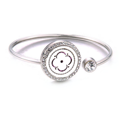 Pulsera de cadena de amor de acero inoxidable con aromaterapia