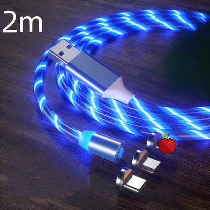 Cable de carga magnético Streamer Cable de carga rápida iluminación Cable Micro USB cargador magnético LED Cable tipo C