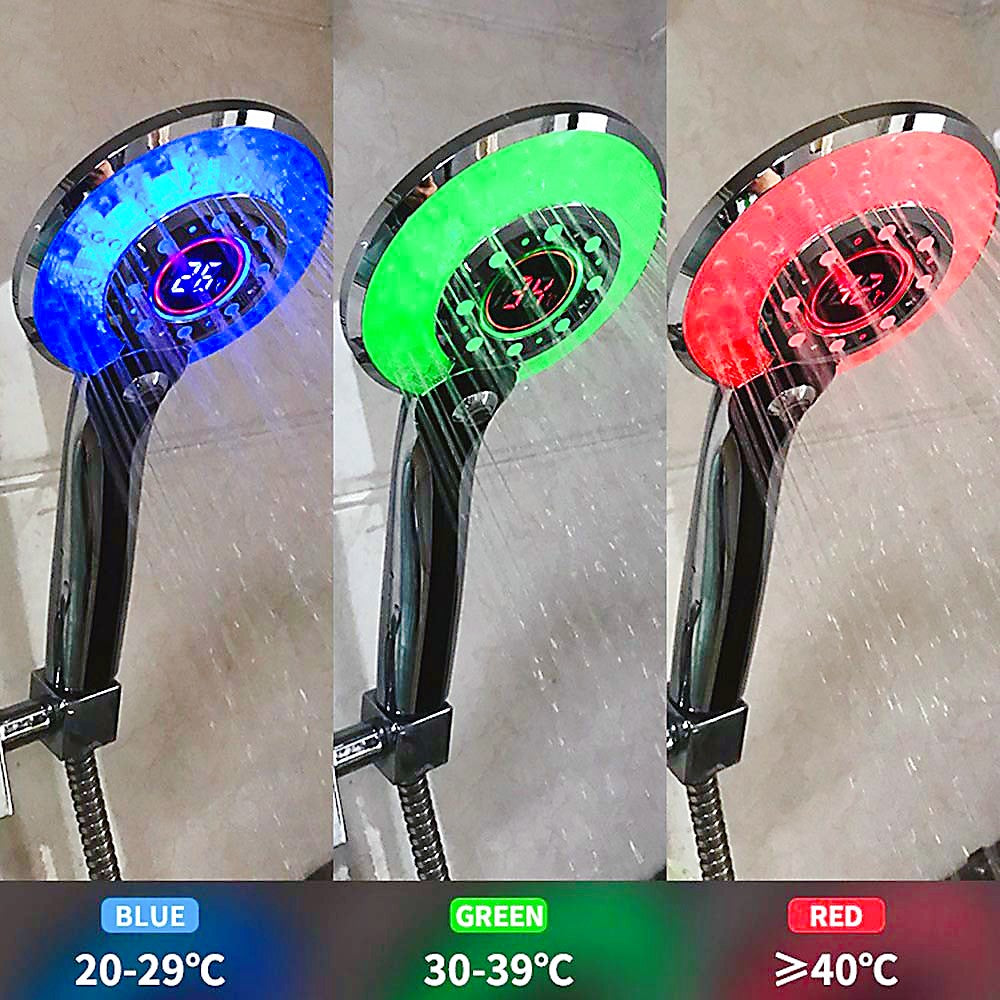 Three Gear Outlet Intelligent Temperature Display Shower Water Saving Shower Filter With LED Light Shower Save