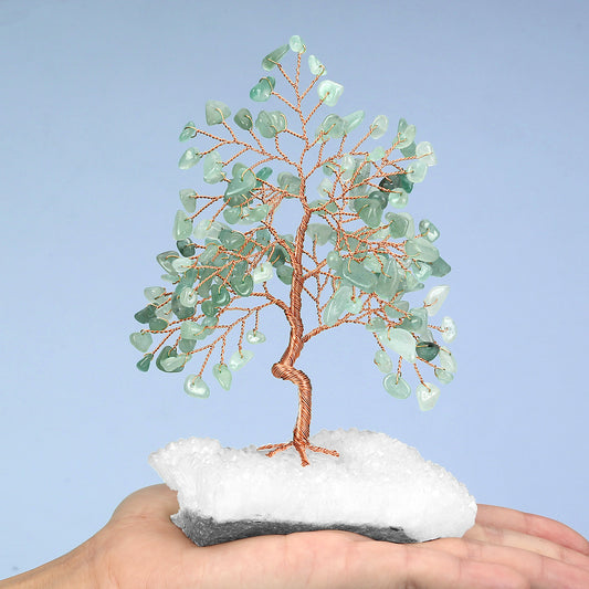 Tronco Doblado Árbol De Cristal Blanco Base De Racimo Adornos De Árbol Pequeño Árbol De Grava