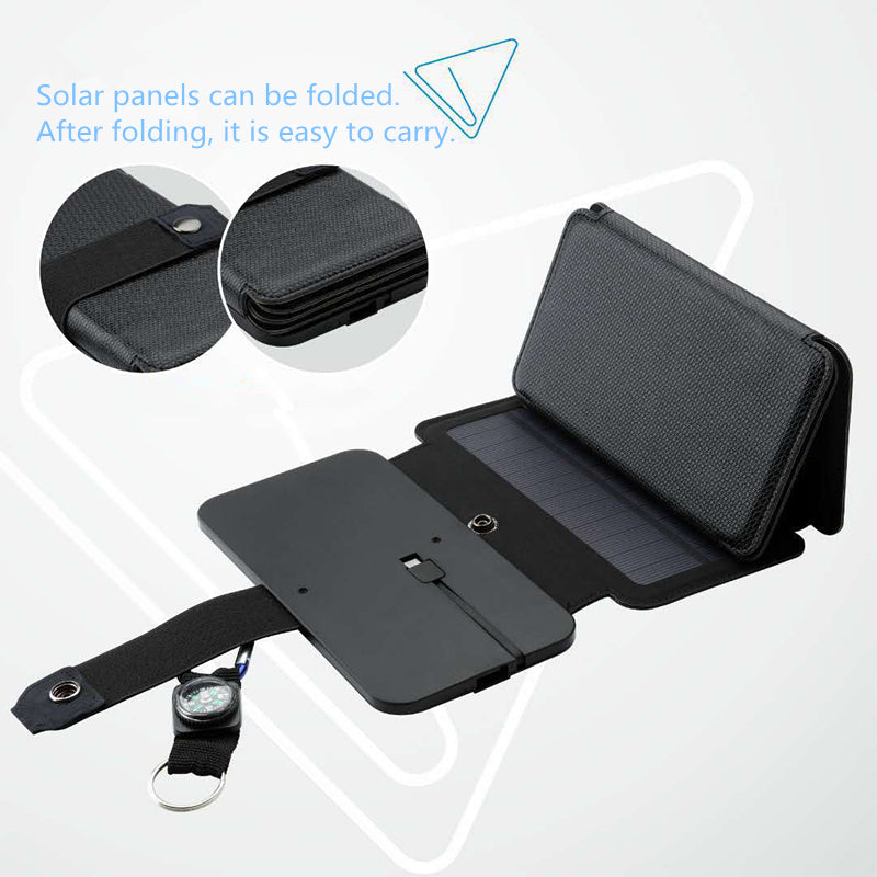 Dispositivos de saída portáteis de dobramento exterior do carregador 5V 2.1A USB do painel solar