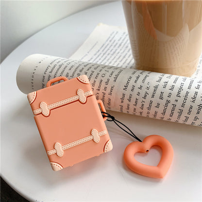 Silicone Airpods Protective Case Suitcase Cute