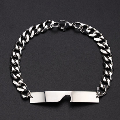 New Stainless Steel Hangtag Couple Bracelet