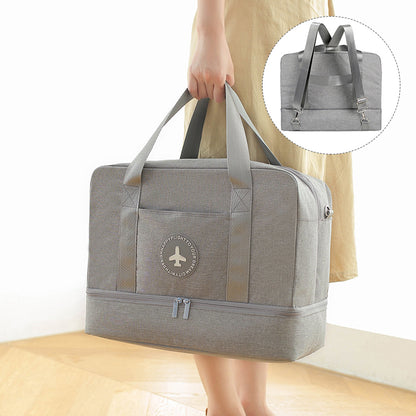 Bolsa de viaje con separación de ropa seca y húmeda, bolsa de almacenamiento para Fitness y turismo, ropa para mujer, zapatos, necesidades diarias, suministros de paquete de lona