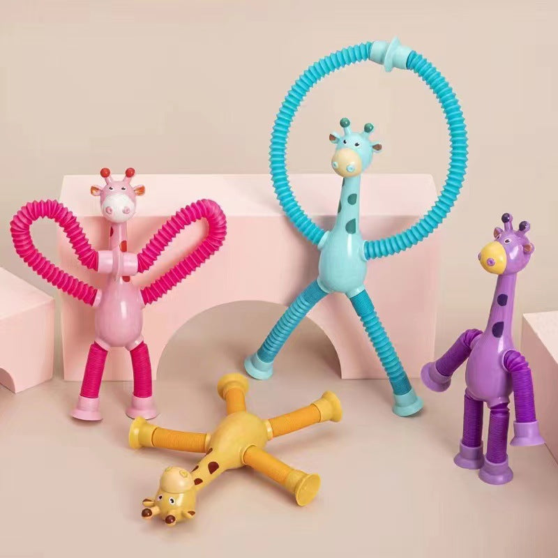 Giraffe Pop Tubes Sensory Toys Novelty Spring Fidget Toy Stretch Tube Stress Relief Toy For Kid Gift Party Favors