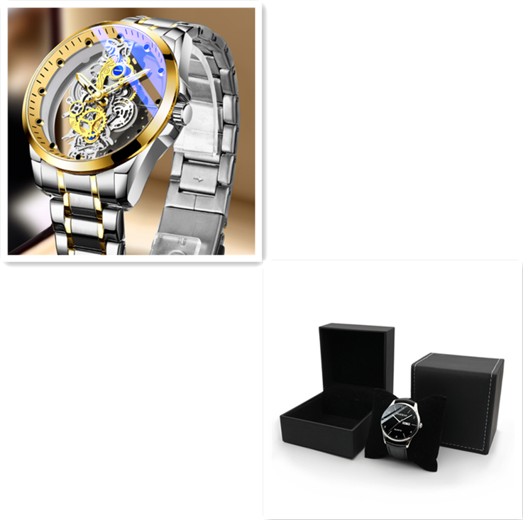 Men Watch Skeleton Automatic Quartz Watch Gold Skeleton Vintage Man Watch