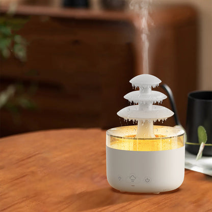 Cloud Rain Air Humidifier Essential Oil Aromatherapy Diffuser USB Mute Mist Air Humidifier With Colorful Light