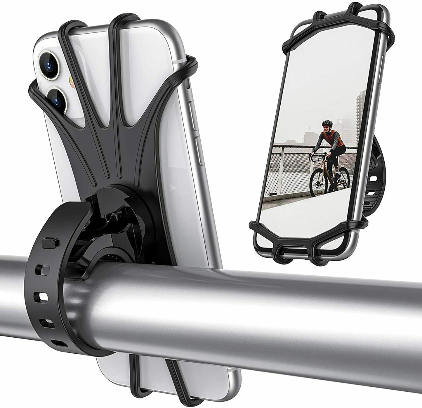 Bicicleta motocicleta mtb guiador silicone suporte de montagem para celular gps