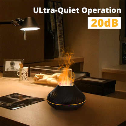 Volcanic Flame Aroma Diffuser Essential Oil Lamp 130ml USB Portable Air Humidifier With Colour Night Light Mist Maker Fogger LED Light