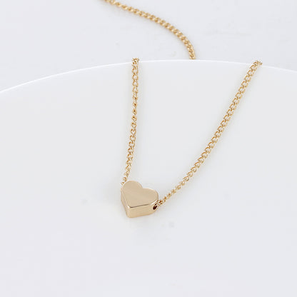 Collares con colgante de amor de doble cara para mujer, collar de cadenas para clavícula, joyería sencilla, regalo del Día de San Valentín, Color dorado