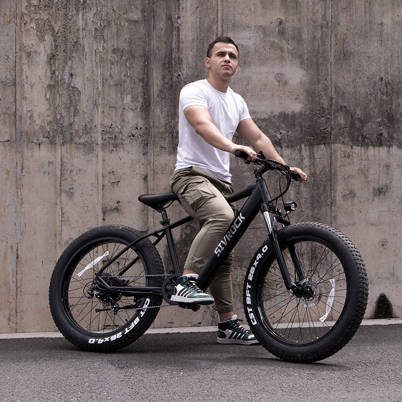 Bicicleta eléctrica Sivrock Ebike de 26 pulgadas con neumático ancho, Motor de 1000W, batería grande de 48V y 15Ah, bicicleta eléctrica de montaña Shimano de 7 velocidades