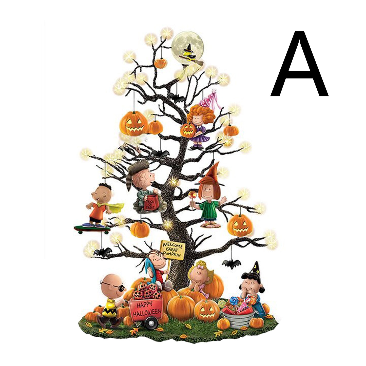 Árbol de escritorio de árbol de dibujos animados de acrílico de Halloween