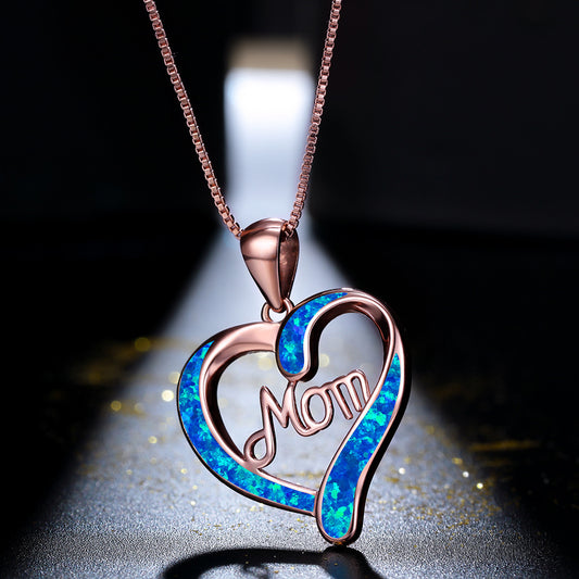 Colar com pingente de letra da mãe em forma de amor, joias para presente do dia das mães