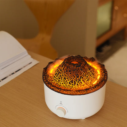 Small Simulated Flame Volcano Humidifier Flame Humidifier Volcano Diffuser Home Decorations