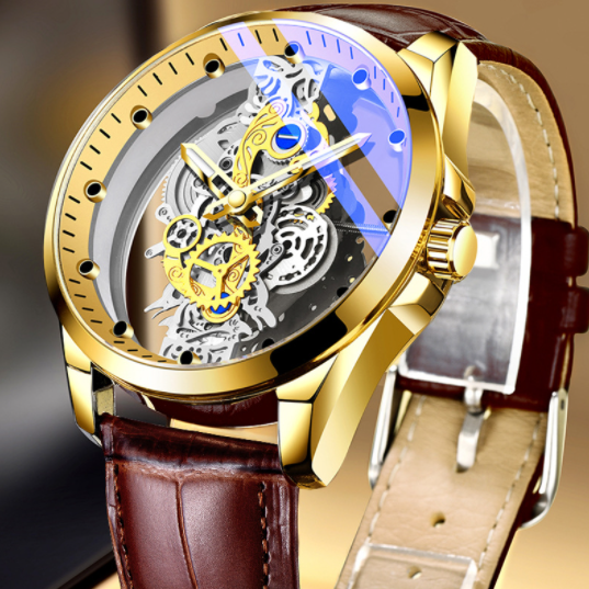 Men Watch Skeleton Automatic Quartz Watch Gold Skeleton Vintage Man Watch