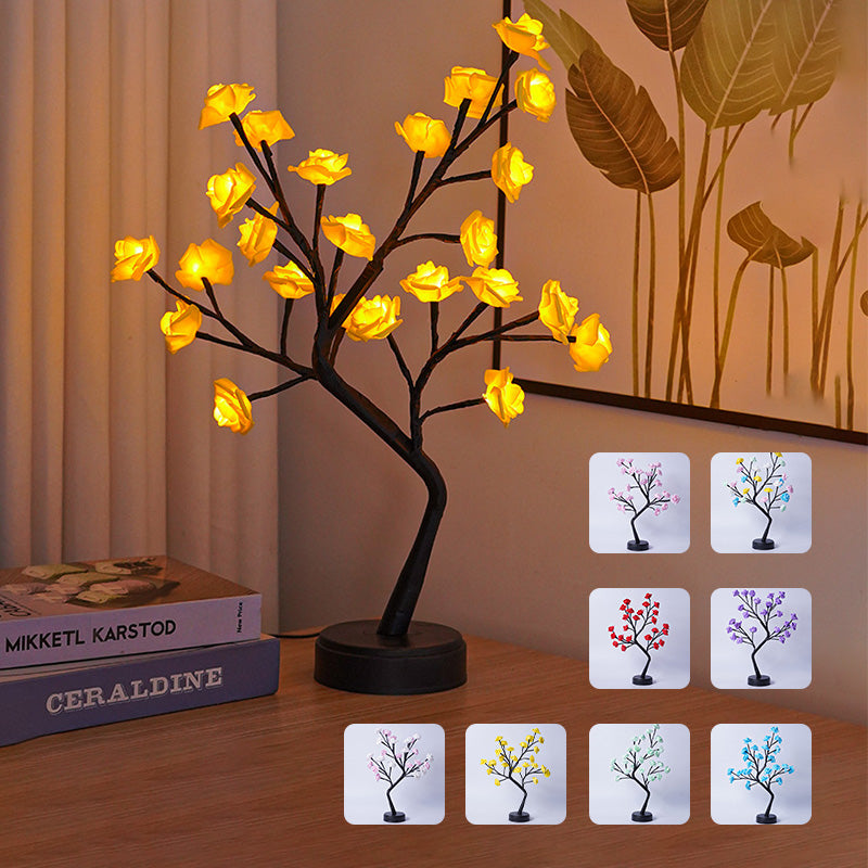 Table Lamp Flower Tree Rose Lamps Fairy Desk Night Lights USB Operated