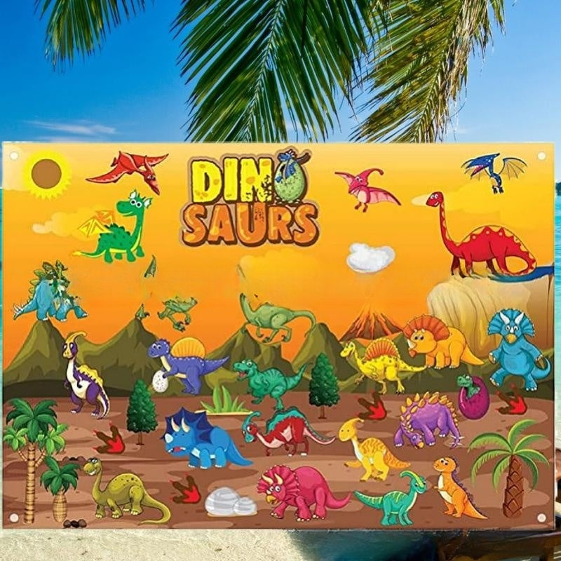 Educação precoce das crianças 3diy tridimensional feltro jogo pacote história placa de aprendizagem impressão dinossauro animal