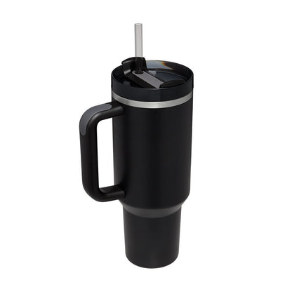 Thermal Mug 40oz Straw Coffee Insulation Cup With Handle, Portable Car Stainless Steel Water Bottle