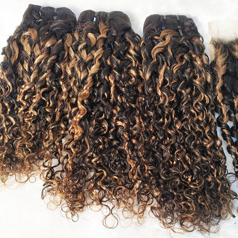 Bloco de cabelo de renda de cor de cabelo brasileiro