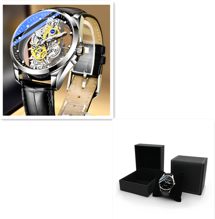 Men Watch Skeleton Automatic Quartz Watch Gold Skeleton Vintage Man Watch