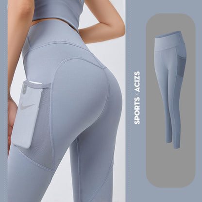 Pantalones de Yoga para mujer, mallas con bolsillo, mallas deportivas para chica, mallas para correr con Control de barriga, pantalones deportivos para mujer