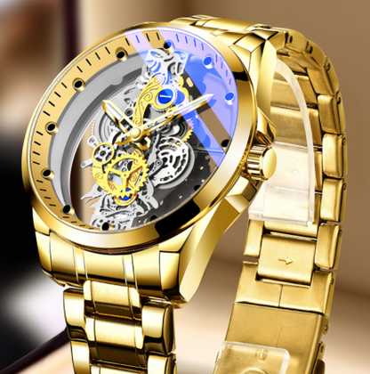 Men Watch Skeleton Automatic Quartz Watch Gold Skeleton Vintage Man Watch