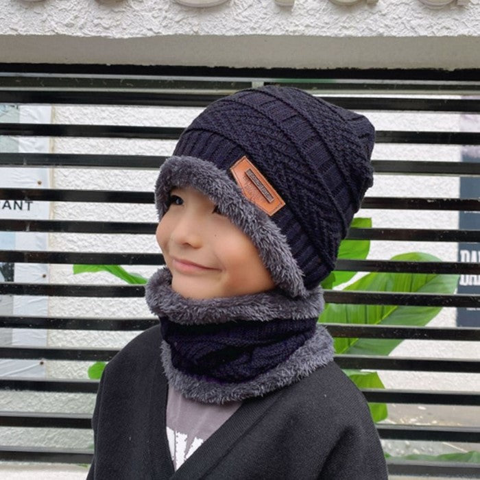 Gorro de invierno, conjunto de bufanda, gorro de punto cálido, forro polar grueso, gorro de invierno, calentador de cuello para hombres y mujeres