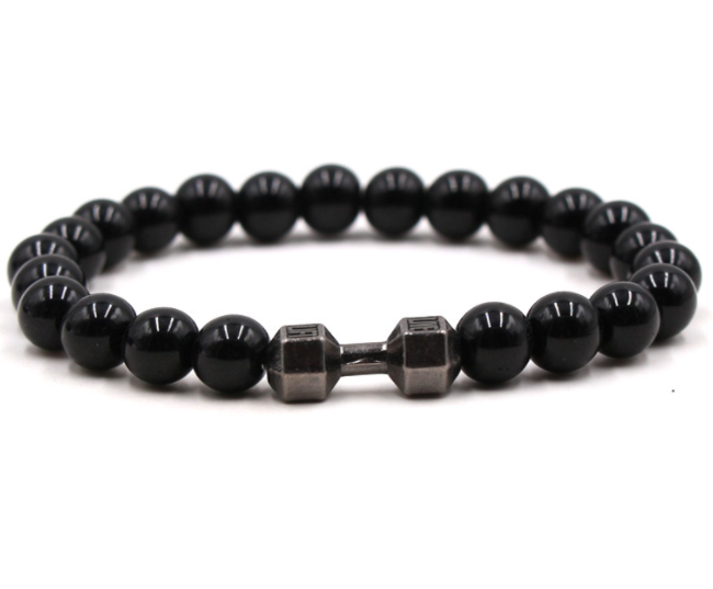 8mm Black Matte Volcanic Stone