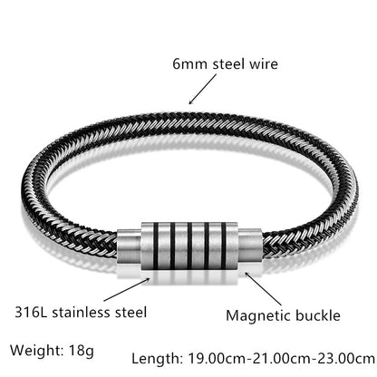 Simple And Stylish Stainless Steel Bracelet Men's Charm Titanium Steel Wire Bracelet