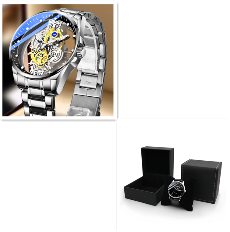 Men Watch Skeleton Automatic Quartz Watch Gold Skeleton Vintage Man Watch