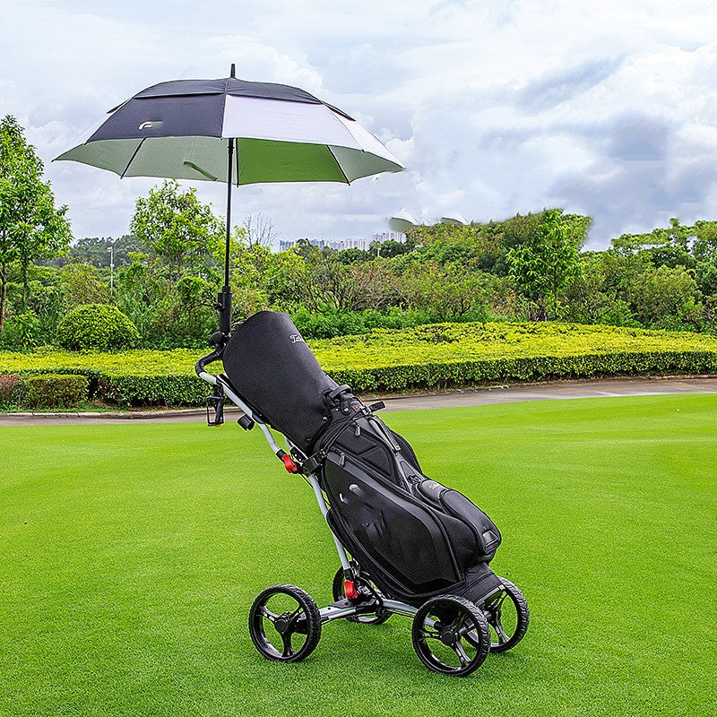 Liga de alumínio de quatro rodas do carro do campo de golfe dobrável com cremalheira do guarda-chuva