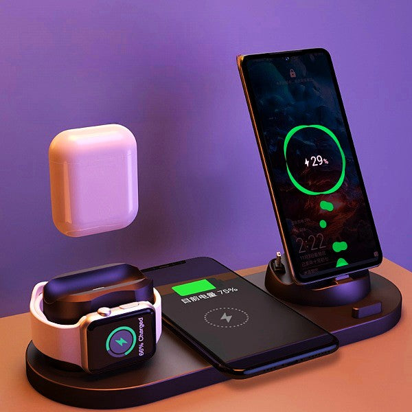 Wireless Charger For IPhone Fast Charging Pad For Phone Watch 6 In 1 Charging Dock Station