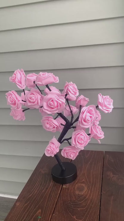 Lámpara de mesa Flor Árbol Lámparas de rosas Luces de noche de escritorio de hadas Operado por USB